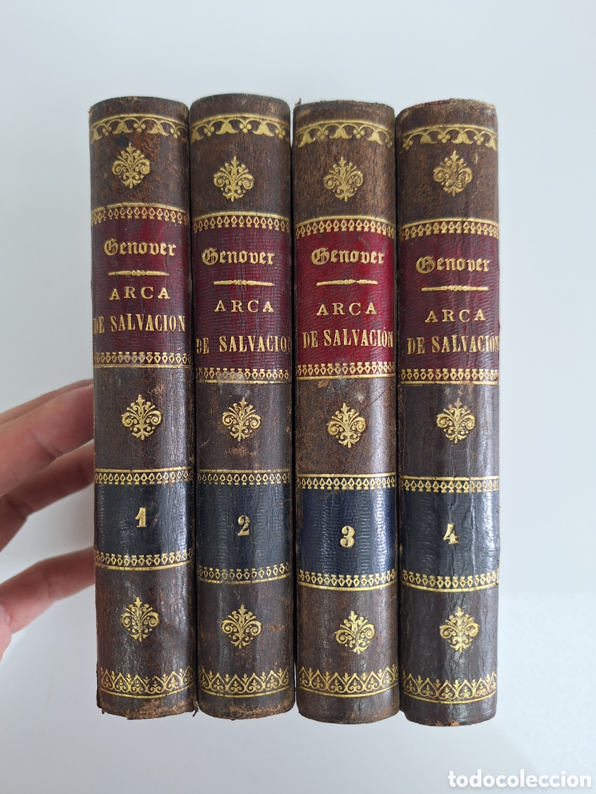 Libros de segunda mano: R. P. RAMON GENOVER, Arca de salvacion, 4 vols, a&ntilde;o 1892