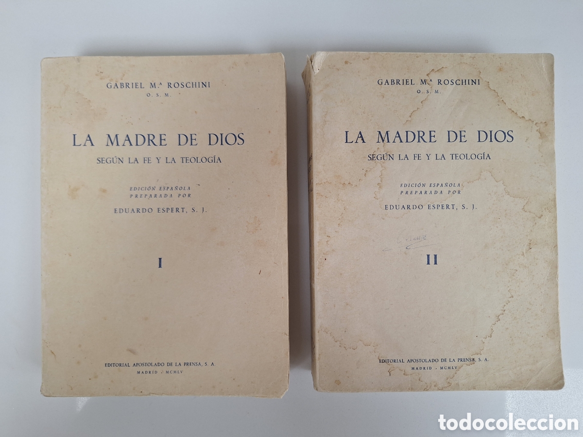 Libros de segunda mano: GABRIEL M. ROSCHINI, La Madre de Dios, 2 vols, 1a edicion (a&ntilde;o 1955)