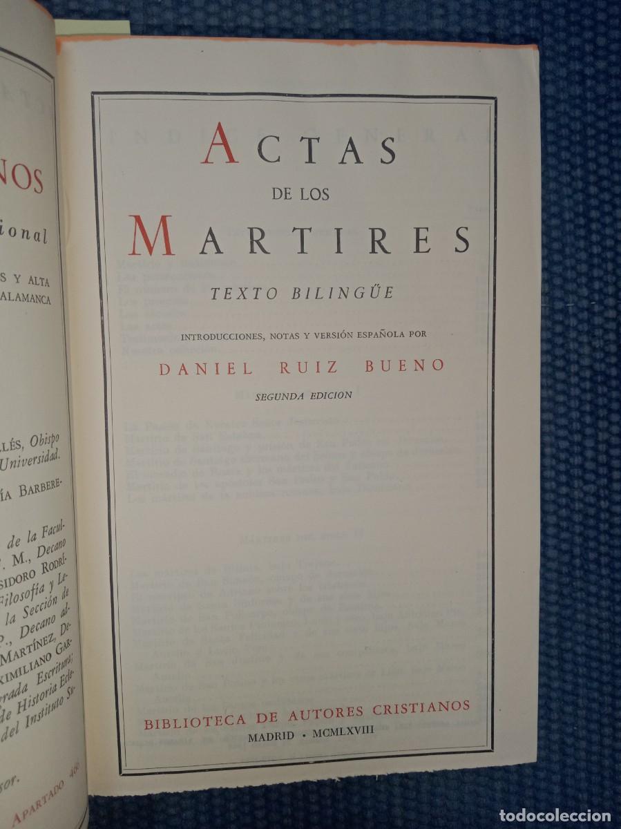 Libros de segunda mano: Ruiz Bueno, Daniel: Actas de los m&aacute;rtires - Foto 2