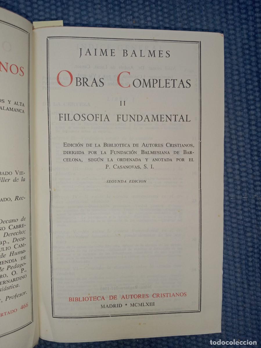 Libri di seconda mano: Balmes, Jaime: Filosof&iacute;a fundamental