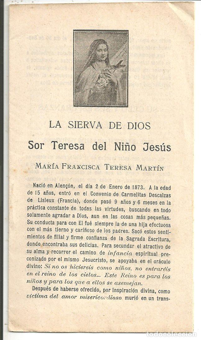 Libros de segunda mano: LA SIERVA DE DIOS *SOR TERESA DEL NI&Ntilde;O JES&Uacute;S* MAR&Iacute;A FRANCISCA TERESA MART&Iacute;N - 12 PAGS.