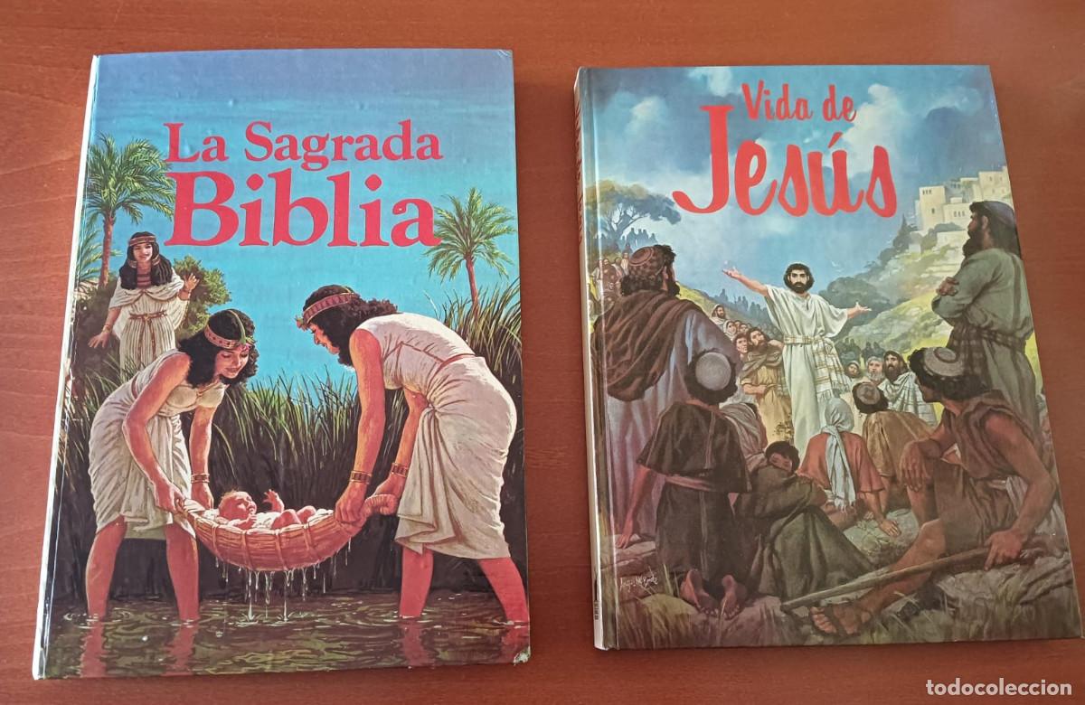 Libros de segunda mano: Lote 2 libros Vida de Jes&uacute;s La Sagrada Biblia Editorial Molino