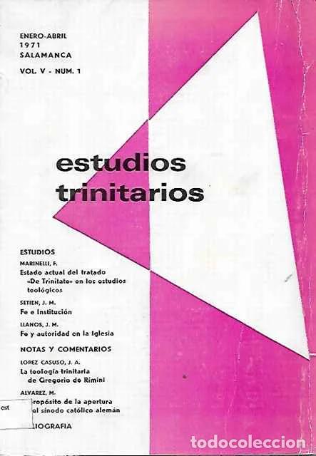 Libros de segunda mano: Estudios trinitarios. Volumen V. N&uacute;mero 1. Enero abril - Francisco Marinelli