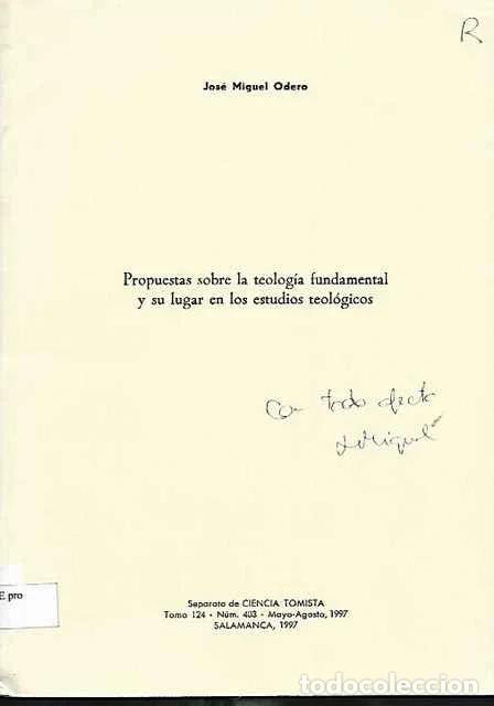 Libros de segunda mano: Propuestas sobre la teolog&iacute;a fundamental y su lugar en los estudios teol&oacute;gicos - Jos&eacute; Miguel Odero