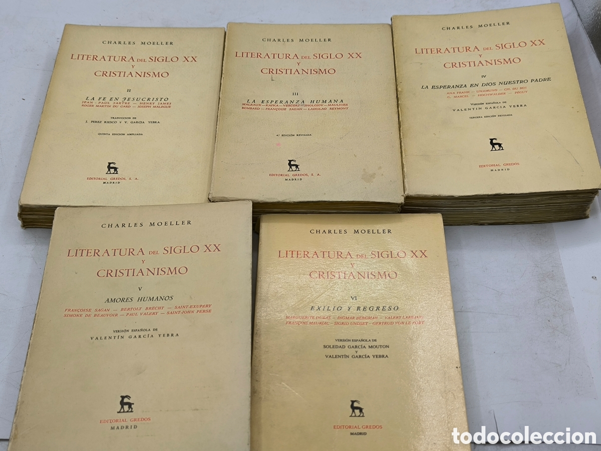 Libros de segunda mano: Literatura del siglo XX y cristianismo. Charles Moeller .5 tomos falta I