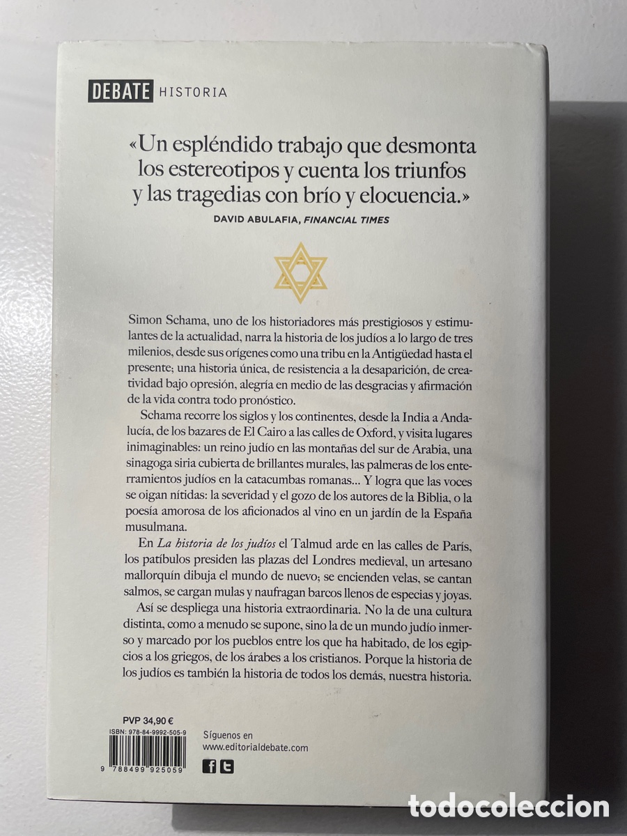 Libros de segunda mano: La historia de los jud&iacute;os - Sim&oacute;n Schama - Foto 2