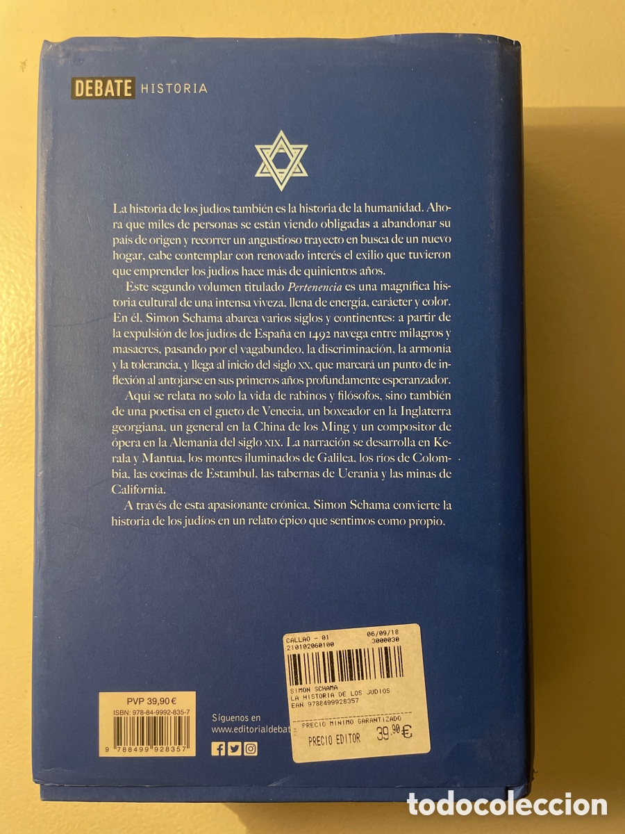 Libros de segunda mano: La historia de los jud&iacute;os - Sim&oacute;n Schama - Foto 2