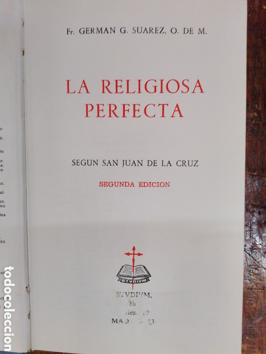 Libros de segunda mano: LA RELIGIOSA PERFECTA SEGUN SAN JUAN DE LA CRUZ. FR. GERMAN G. SUAREZ. STUDIUM. 1968