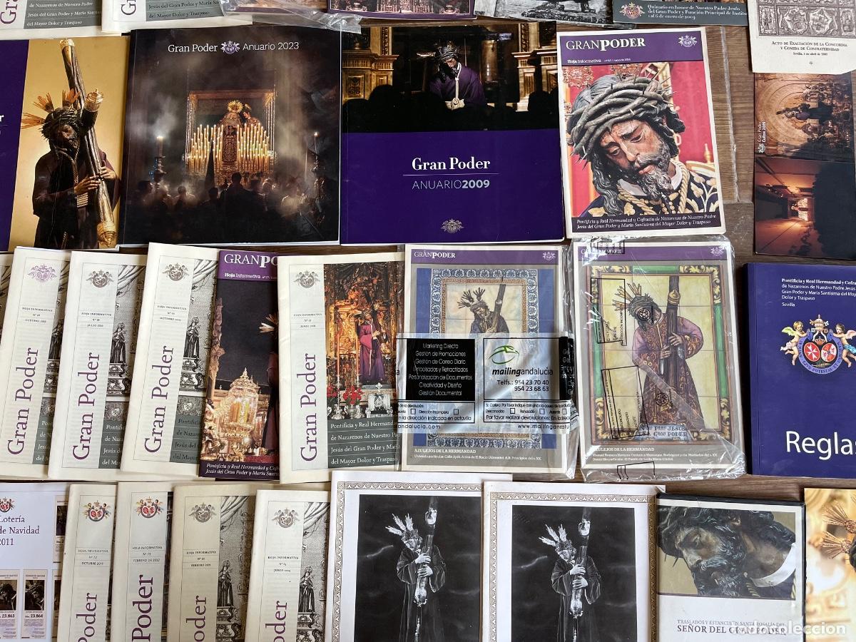Libros de segunda mano: GRAN PODER - ESPECTACULAR LOTE DE ANUARIOS, HOJAS BOLETINES INFORMATIVOS Y M&Aacute;S MATERIAL - SEVILLA