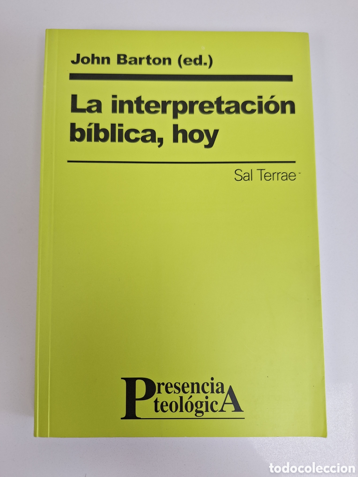 Libros de segunda mano: J. BARTON, La interpretacion biblica hoy
