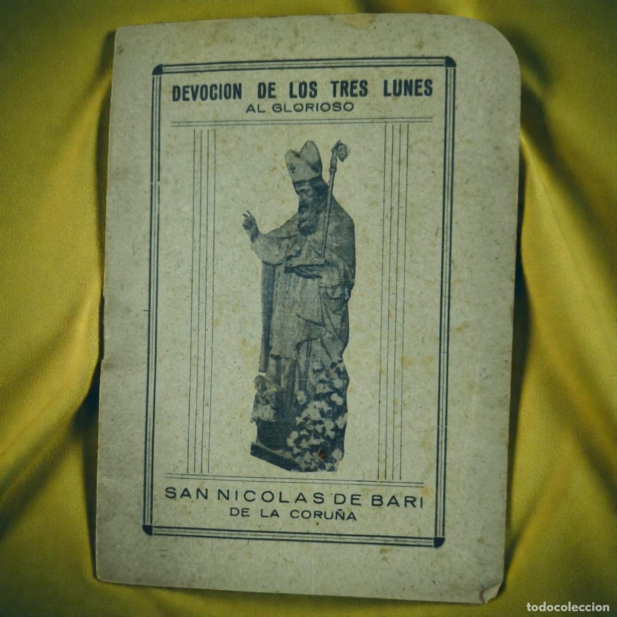 Libros de segunda mano: Devoci&oacute;n De Los Tres Lunes Al Glorioso San Nicol&aacute;s De Bari &ndash; Antiguo Librito Religioso La Coru&ntilde;a