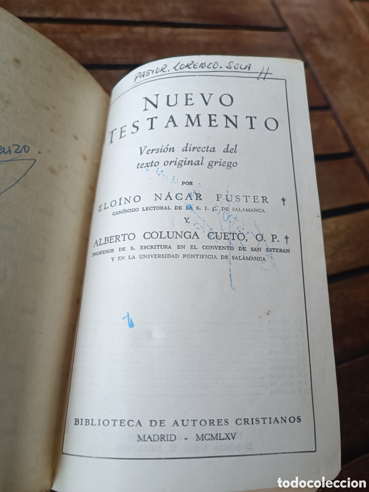 Libros de segunda mano: Nuevo Testamento - Eloino Nacar Fuster y Alberto Colunga 1965