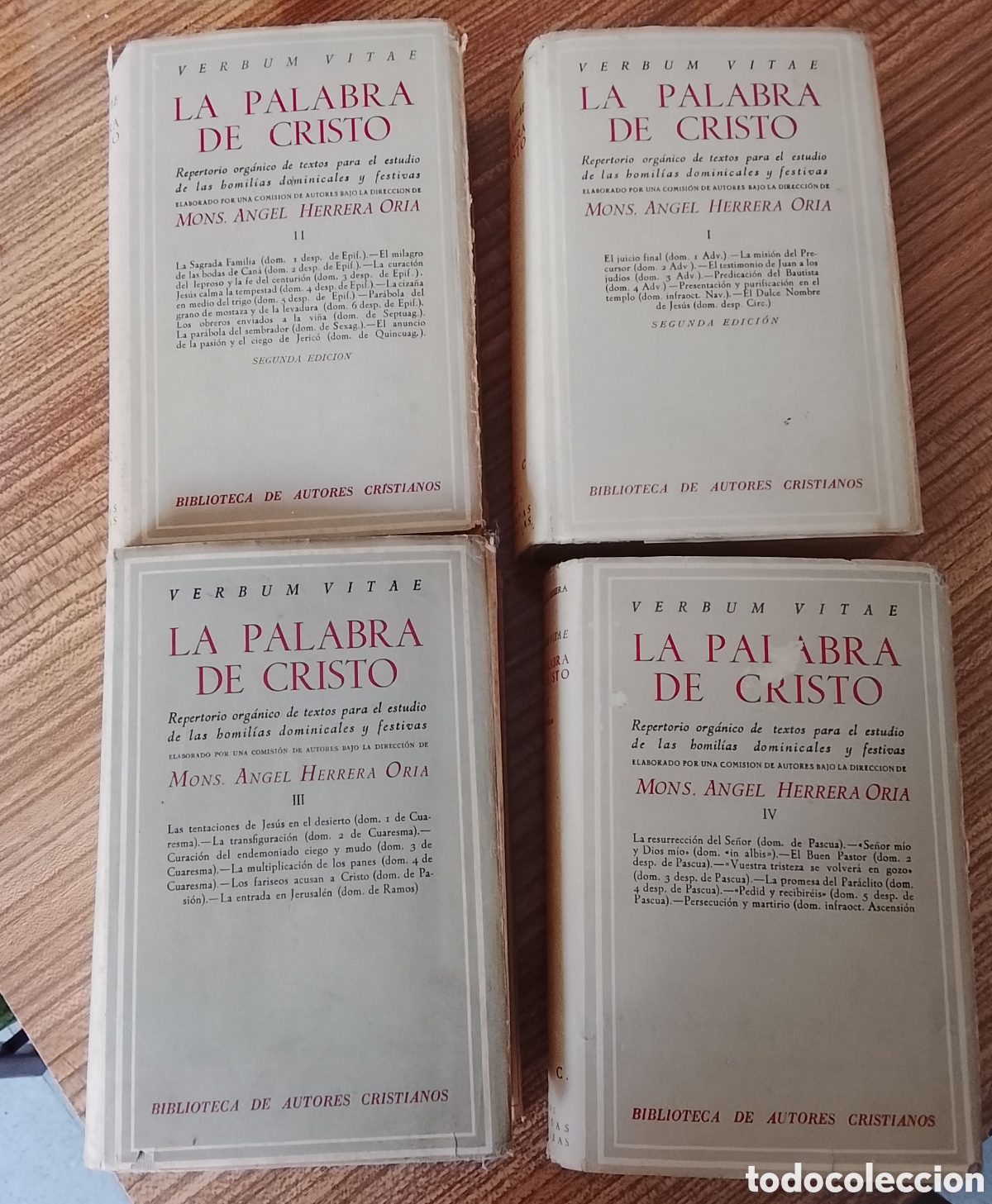 Libros de segunda mano: Verbum Vitae. La palabra de Cristo. 4 tomos, 2&deg; edici&oacute;n a&ntilde;o 1954.