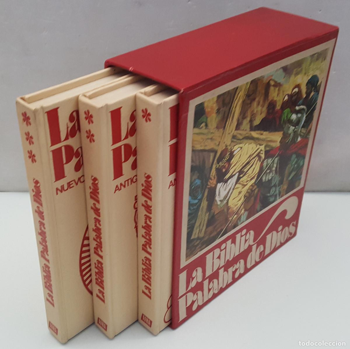Libros de segunda mano: LA BIBLIA, PALABRA DE DIOS, ADAPTACI&Oacute;N ANTONIO CUNILLERA, AURIGA AFHA 1974, 3 TOMOS CON FUNDA.
