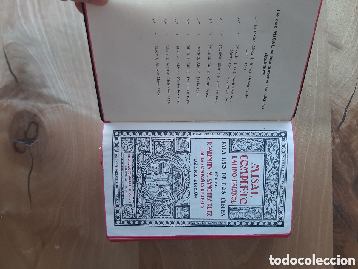 Libros de segunda mano: Misal completo latino espa&ntilde;o 1954