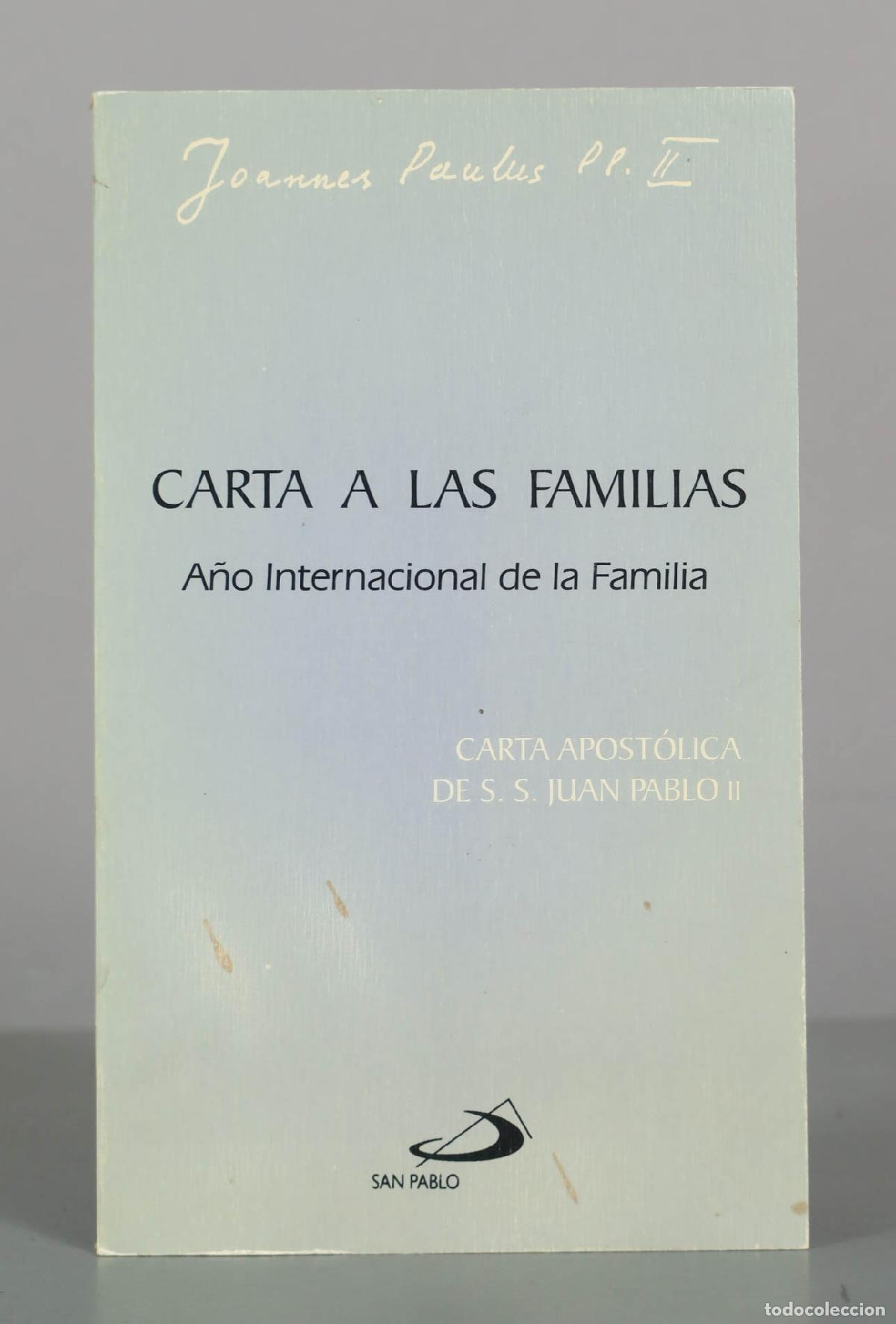Libros de segunda mano: Carta a las Familias - Juan Pablo II - Editorial San Pablo