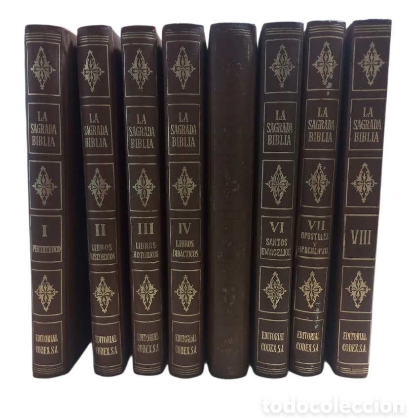 Libros de segunda mano: LA SAGRADA BIBLIA M&Aacute;S BELLA DEL MUNDO. EDITORIAL CODEX, 1963. COLECCI&Oacute;N 8 TOMOS COMPLETA.