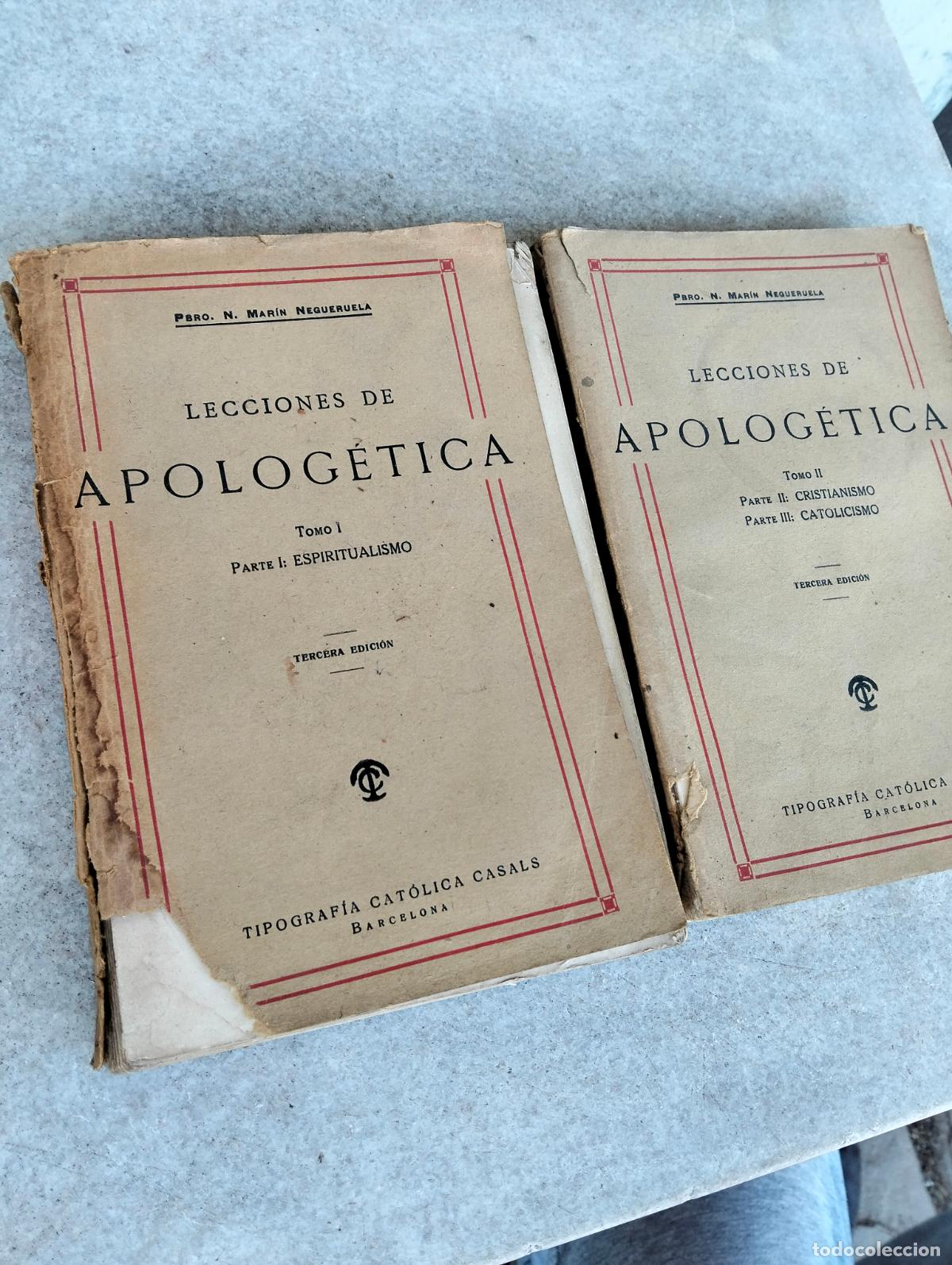 Libros de segunda mano: Lecciones de apolog&eacute;tica tomo I II n nicol&aacute;s mar&iacute;n negueruela 1932