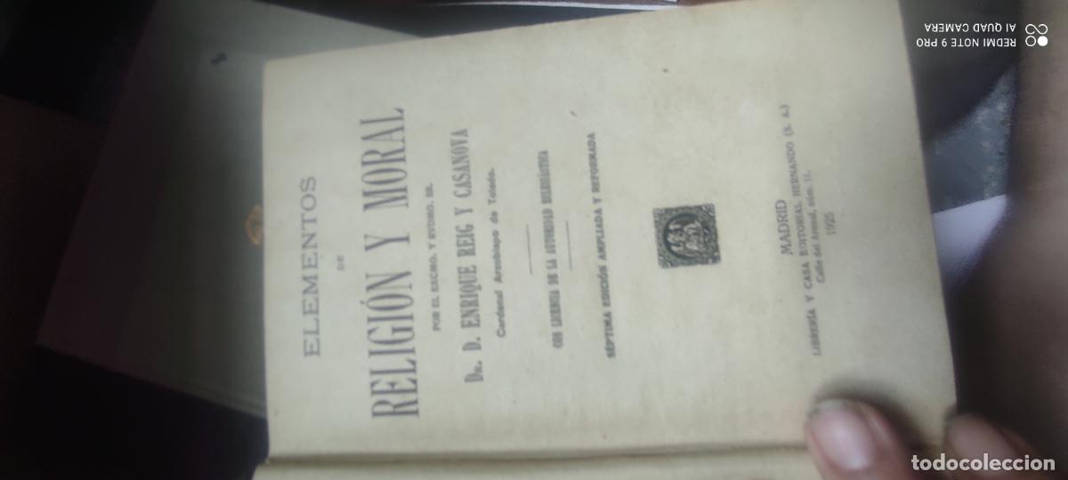 Libros de segunda mano: ELEMENTOS DE RELIGI&Oacute;N Y MORAL. DE. ENRIQUE REIG.