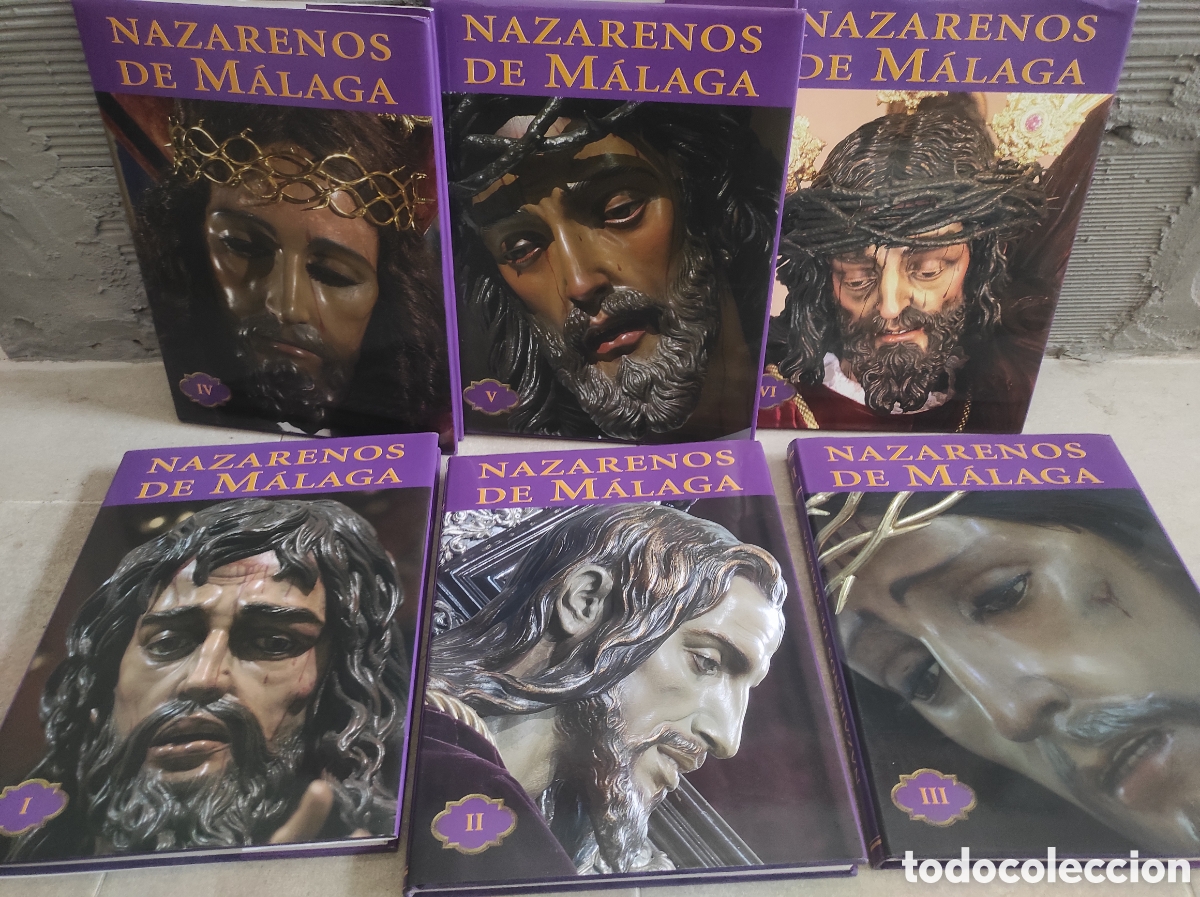 Libros de segunda mano: Enciclopedia de la Semana Santa: Nazarenos de M&aacute;laga. 6 vol.
