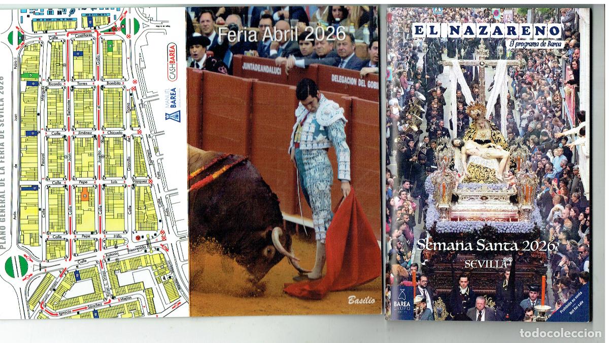 Libros de segunda mano: PROGRAMA SEMANA SANTA DE SEVILLA Y CORRIDAS TOROS,2026. EL NAZARENO. GENTILEZA: GRUPO BAREA (Z/34.1)