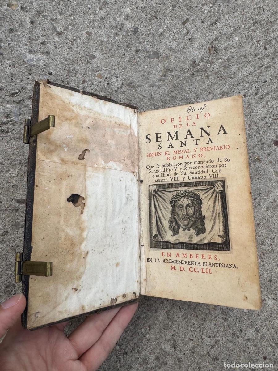 Libros de segunda mano: Libro religioso oficio de la Semana Santa amberes 1752