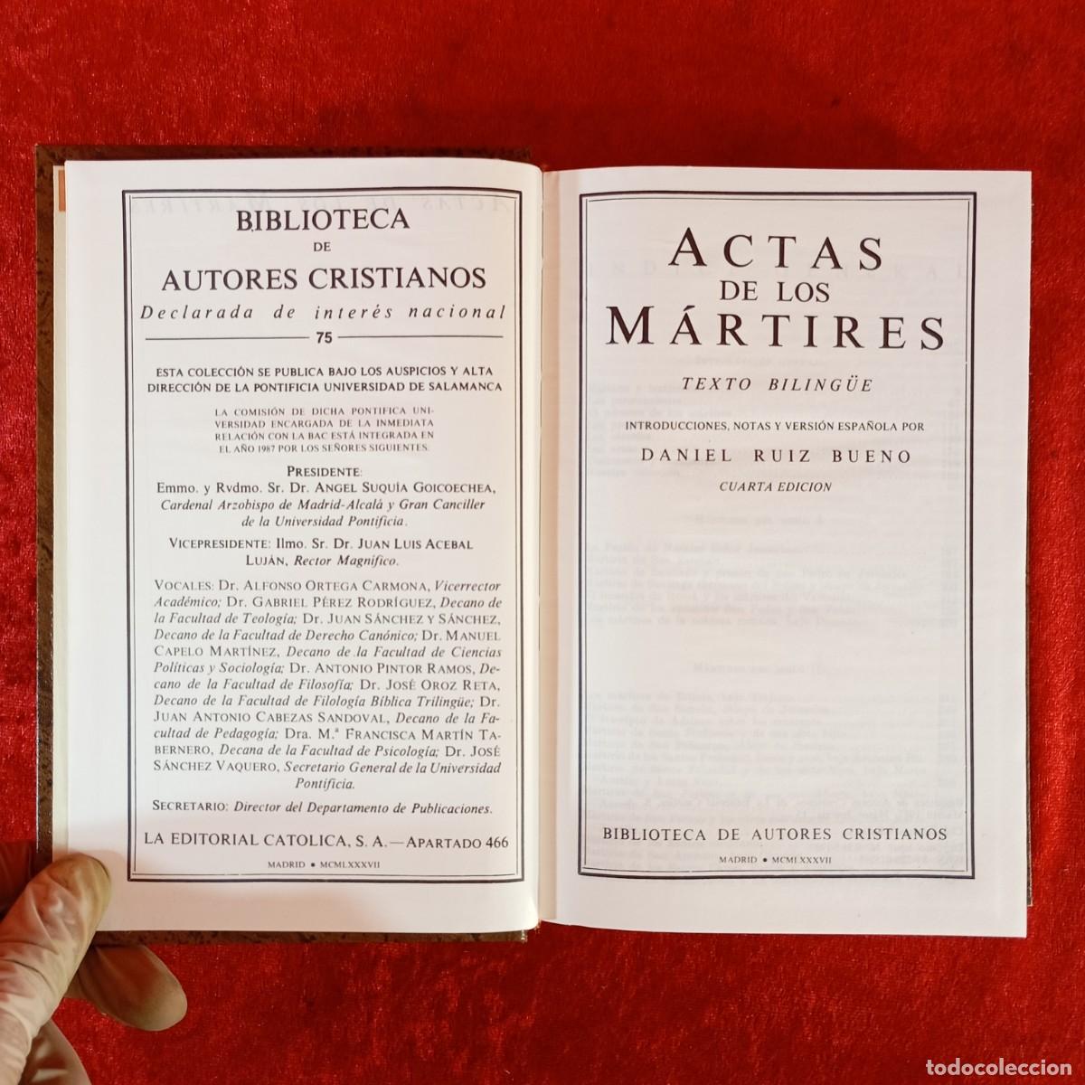 Libros de segunda mano: ACTAS DE LOS M&Aacute;RTIRES - DANIEL RUIZ BUENO - 1987 BIBLIOTECA DE AUTORES CRISTIANOS / 847