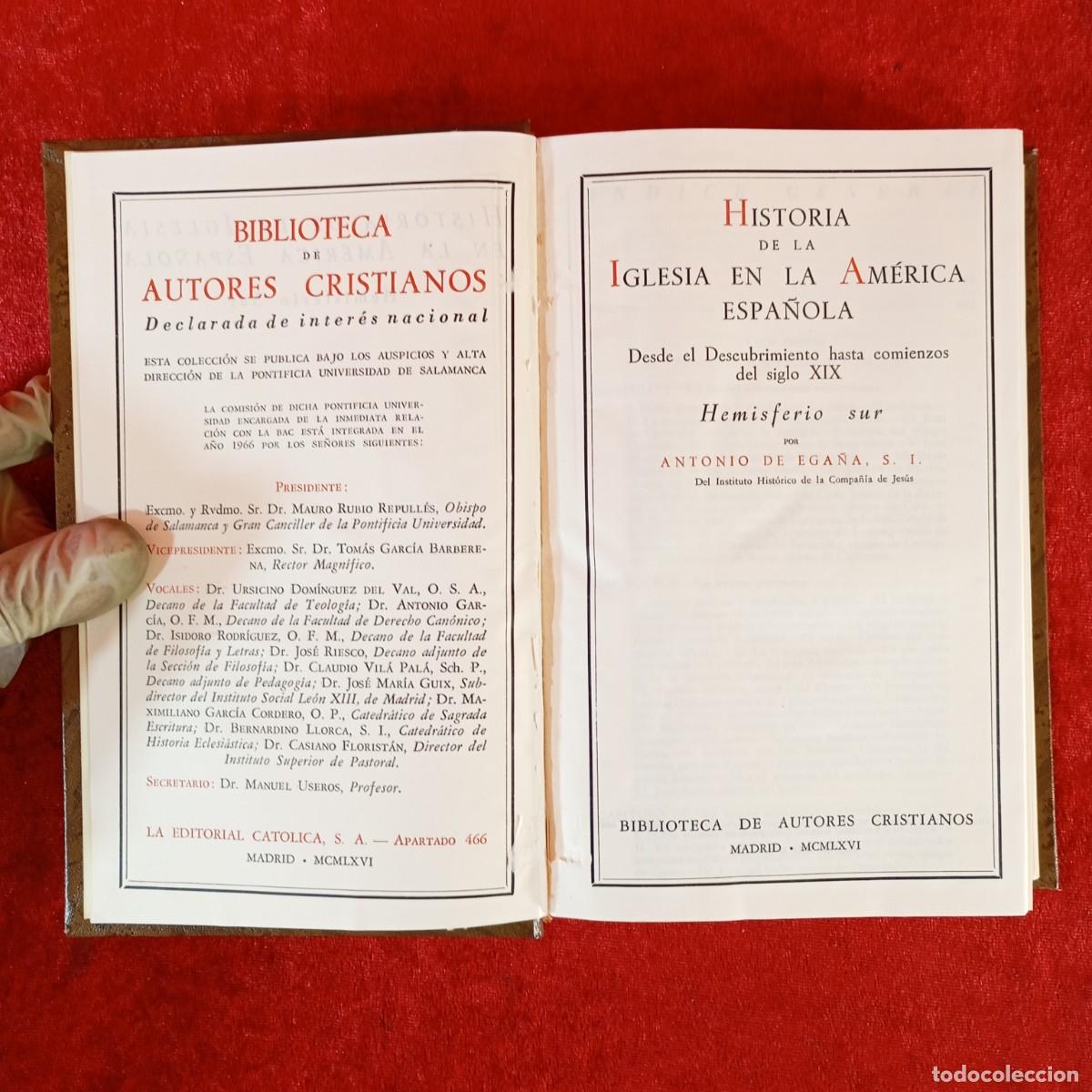 Libros de segunda mano: HISTORIA DE LA IGLESIA EN LA AM&Eacute;RICA ESPA&Ntilde;OLA ANTONIO EGA&Ntilde;A - BIBLIOTECA DE AUTORES CRISTIANOS / 849