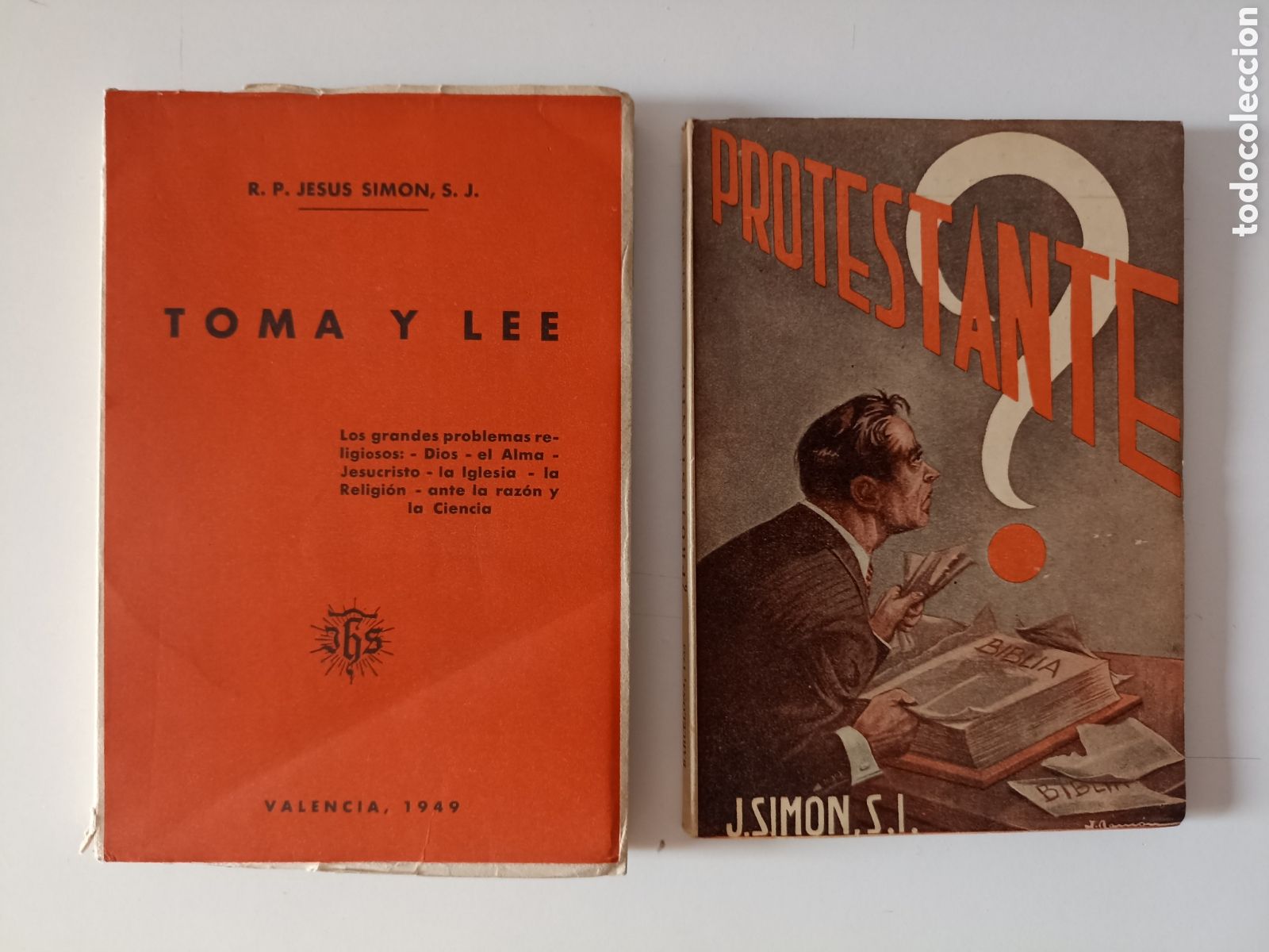 Libros de segunda mano: Lote 2 x Padre Jes&uacute;s Sim&oacute;n - Toma y lee / &iquest;Protestante? (1949, 1955) Religi&oacute;n