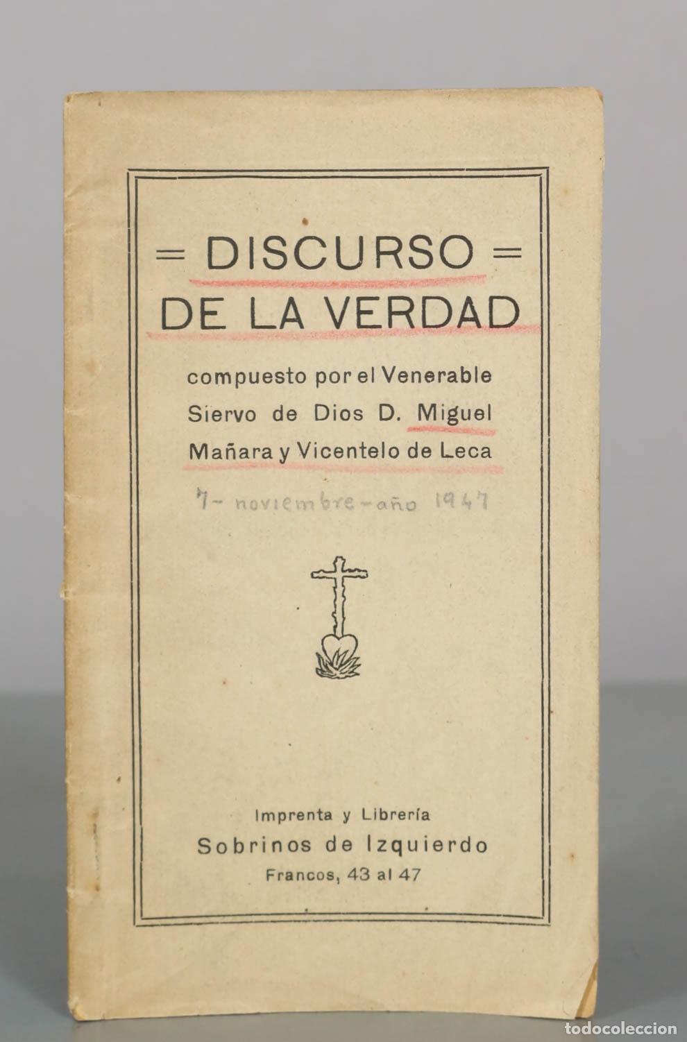 Libros de segunda mano: Discurso de la Verdad - Miguel Ma&ntilde;ara Vicentelo de Leca - Editorial Edelce