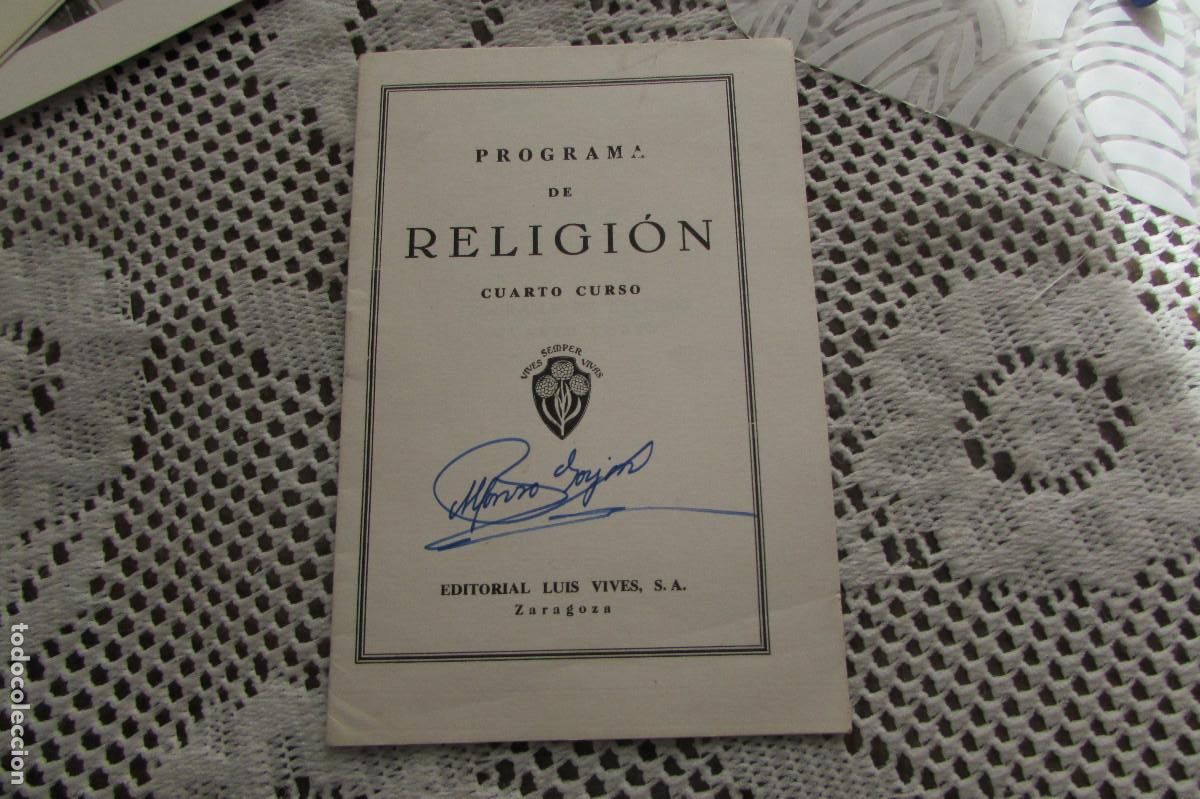 Libros de segunda mano: PROGRAMA DE RELIGION CUARTO CURSO EDITORIAL LUIS VIVES SA ZARAGOZA - Foto 1