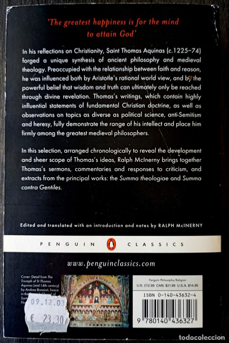 Libros de segunda mano: Thomas Aquinas . Selected Writings - Foto 2