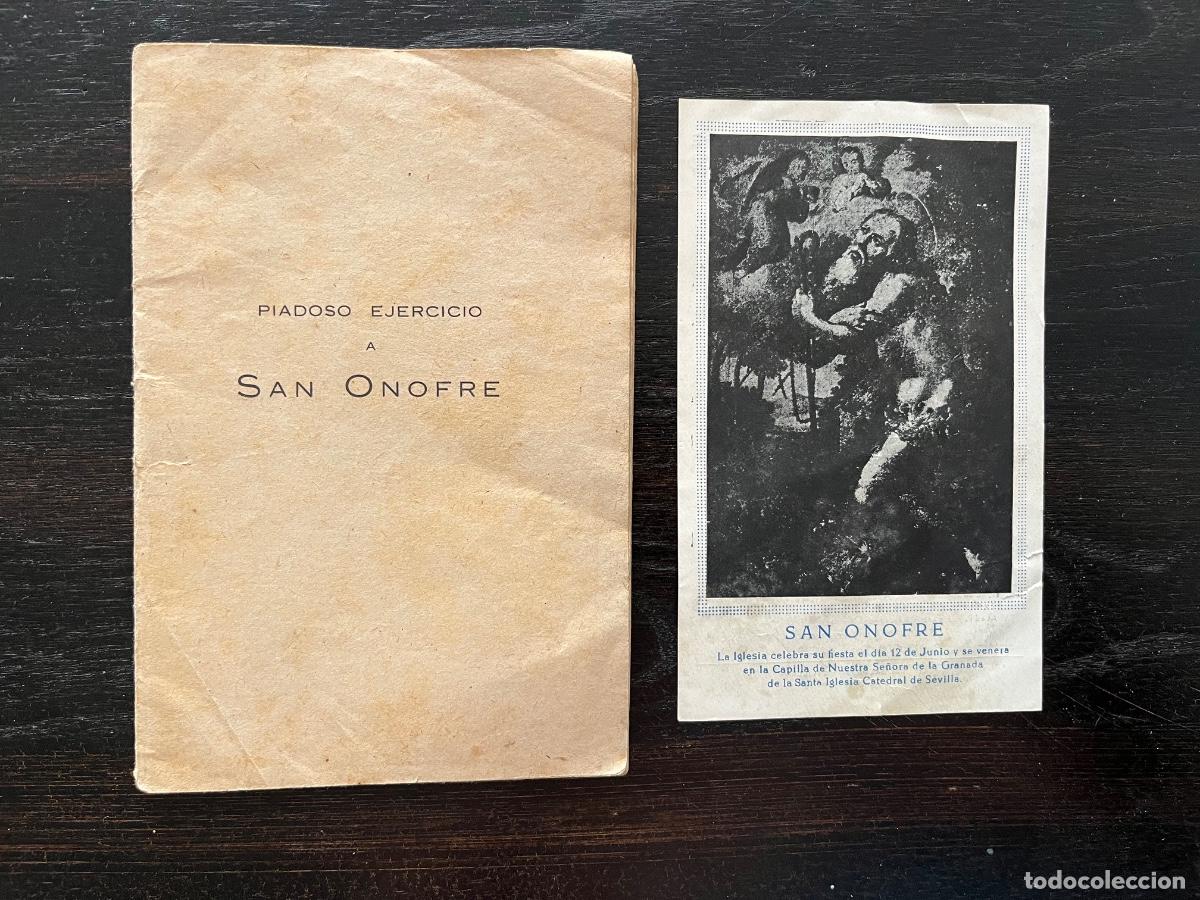 Libros de segunda mano: PIADOSO EJERCICIO A SAN ONOFRE + 2 ESTAMPAS - SEVILLA 1958