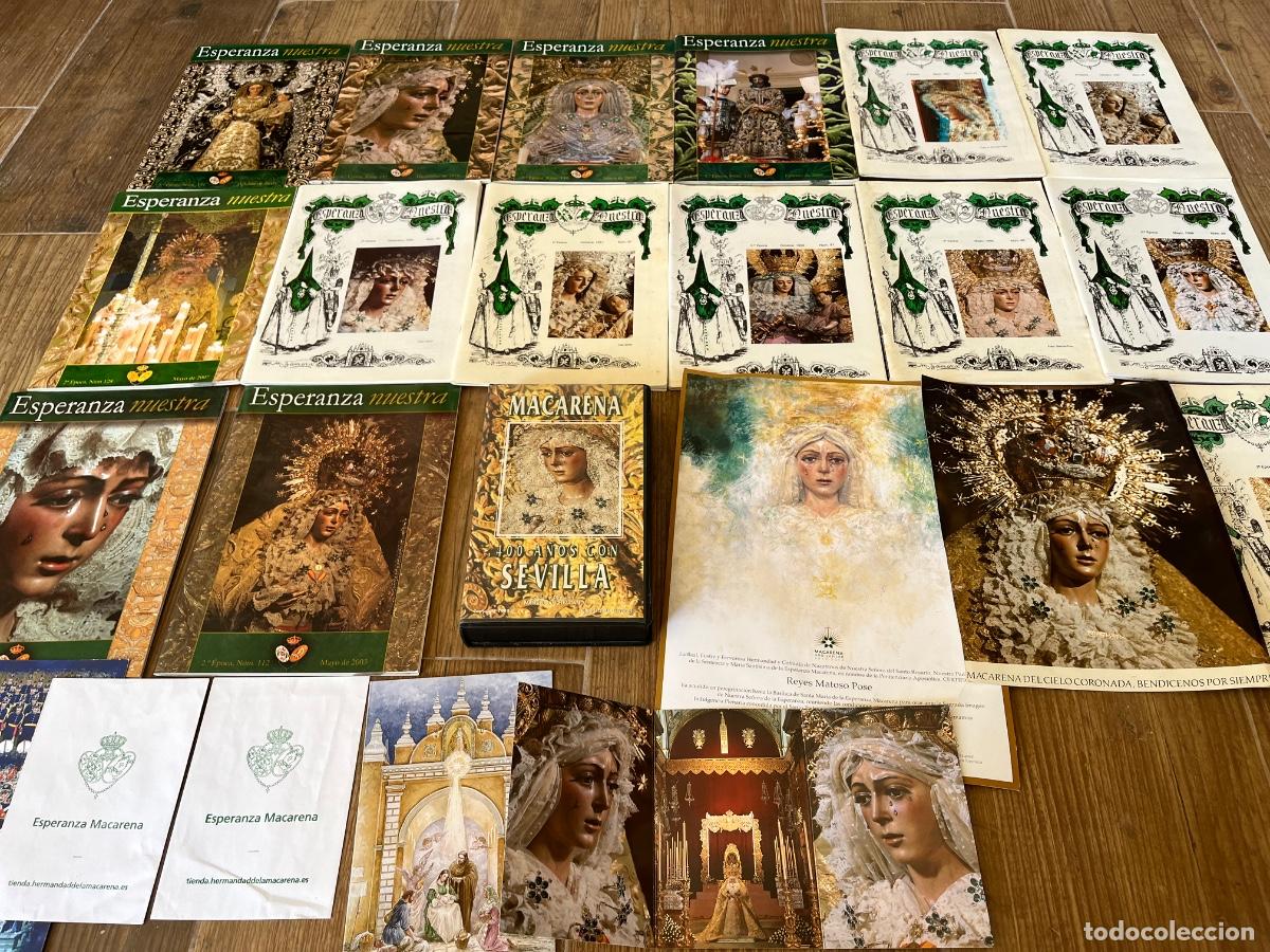 Libros de segunda mano: LOTE HERMANDAD DE LA MACARENA DE SEVILLA - BOLET&Iacute;N ESPERANZA NUESTRA _+ VHS + M&Aacute;S MATERIAL