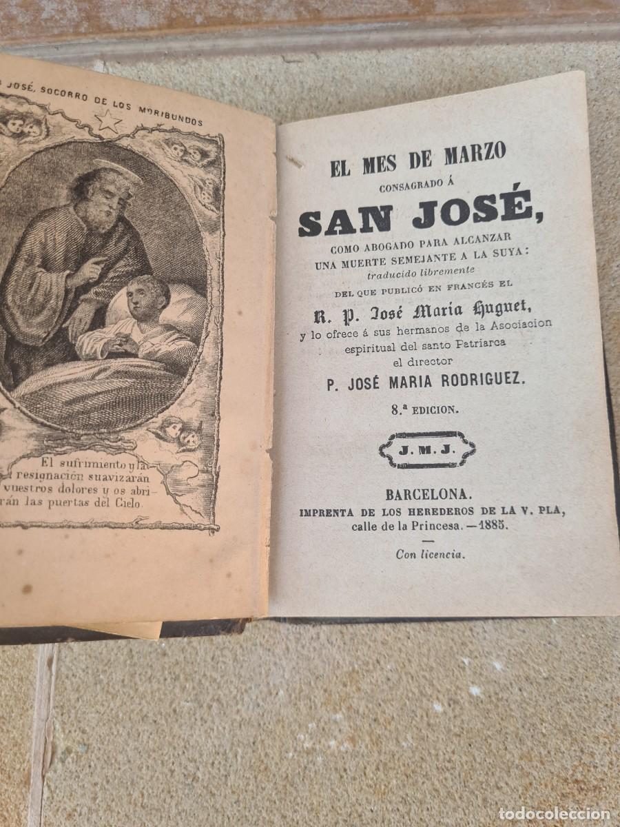 Libros de segunda mano: 2 Devocionarios Mes de marzo de San Jos&eacute; 1859 y Bsrcelona 1883