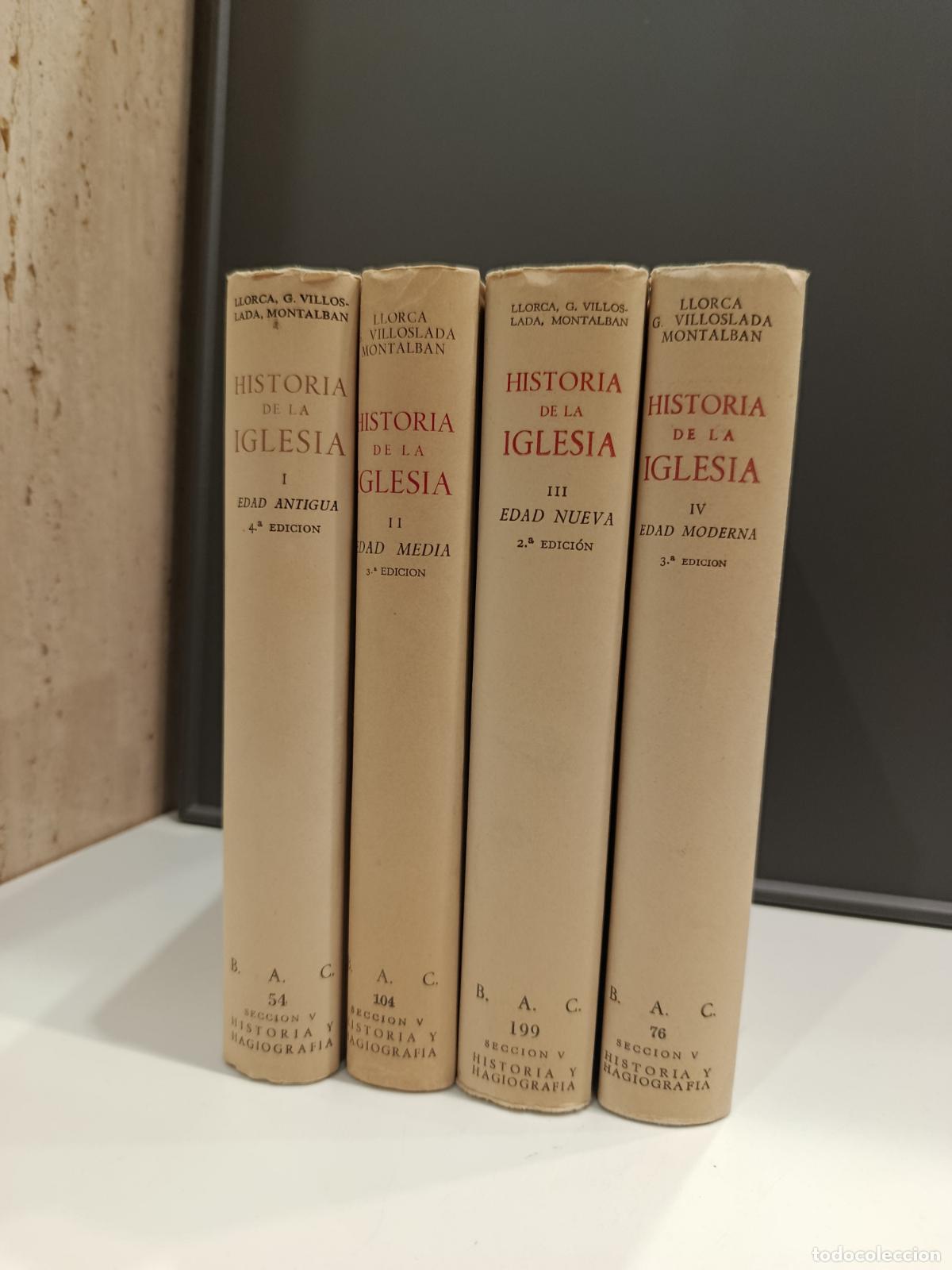 Libros de segunda mano: HISTORIA DE LA IGLESIA CATOLICA - B.A.C. BAC 1963 - BIBLIOTECA AUTORES CRISTIANOS - 4 TOMOS