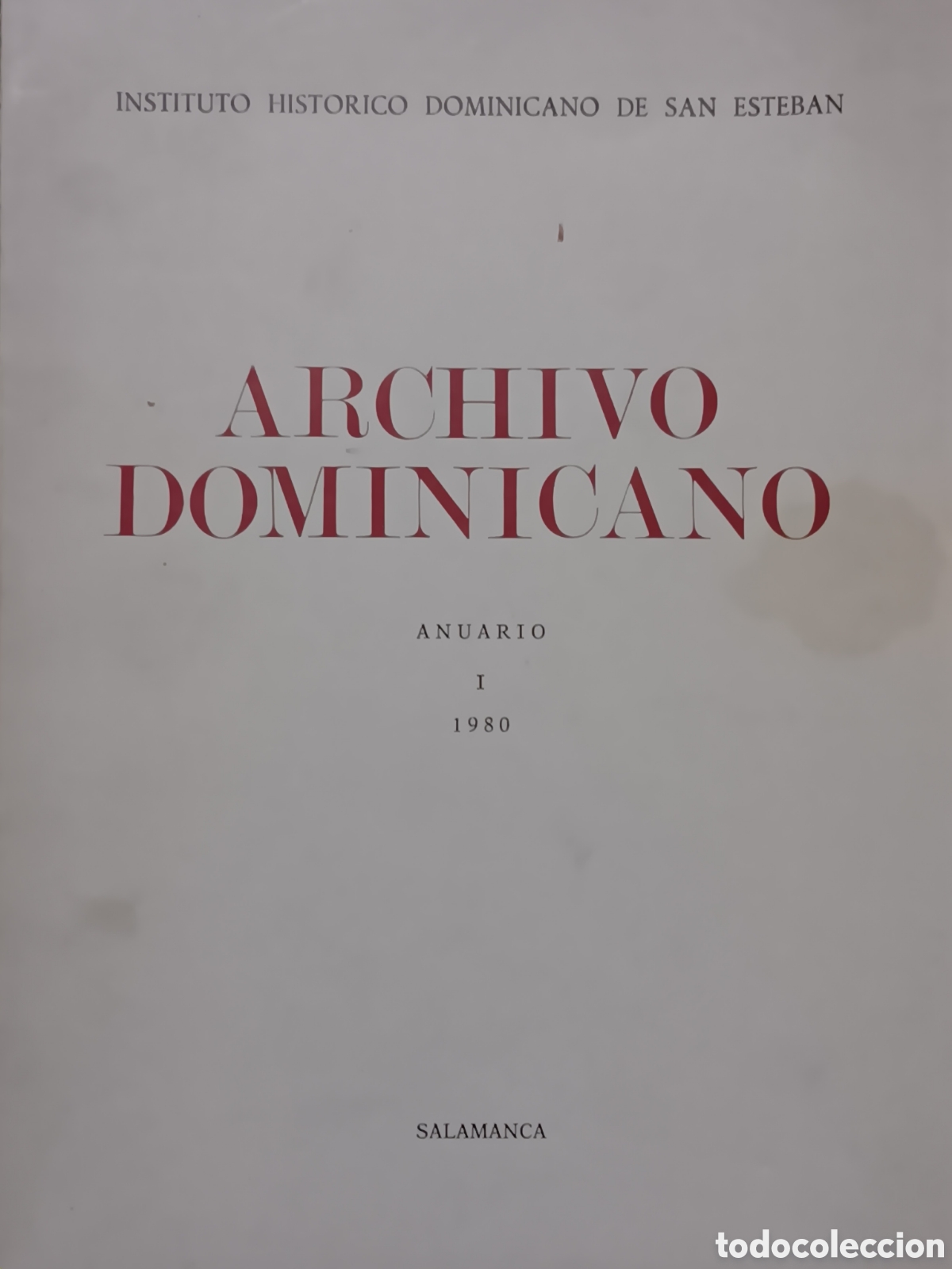 Libros de segunda mano: ARCHIVO DOMINICANO. Volumen I (1980)