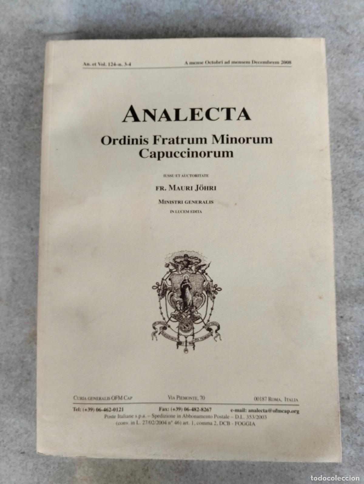 Libros de segunda mano: Analecta ordinis fratrum minorum capuccinorum Mauri J&ouml;hri monjes frailes capuchinos 2008 vol 124
