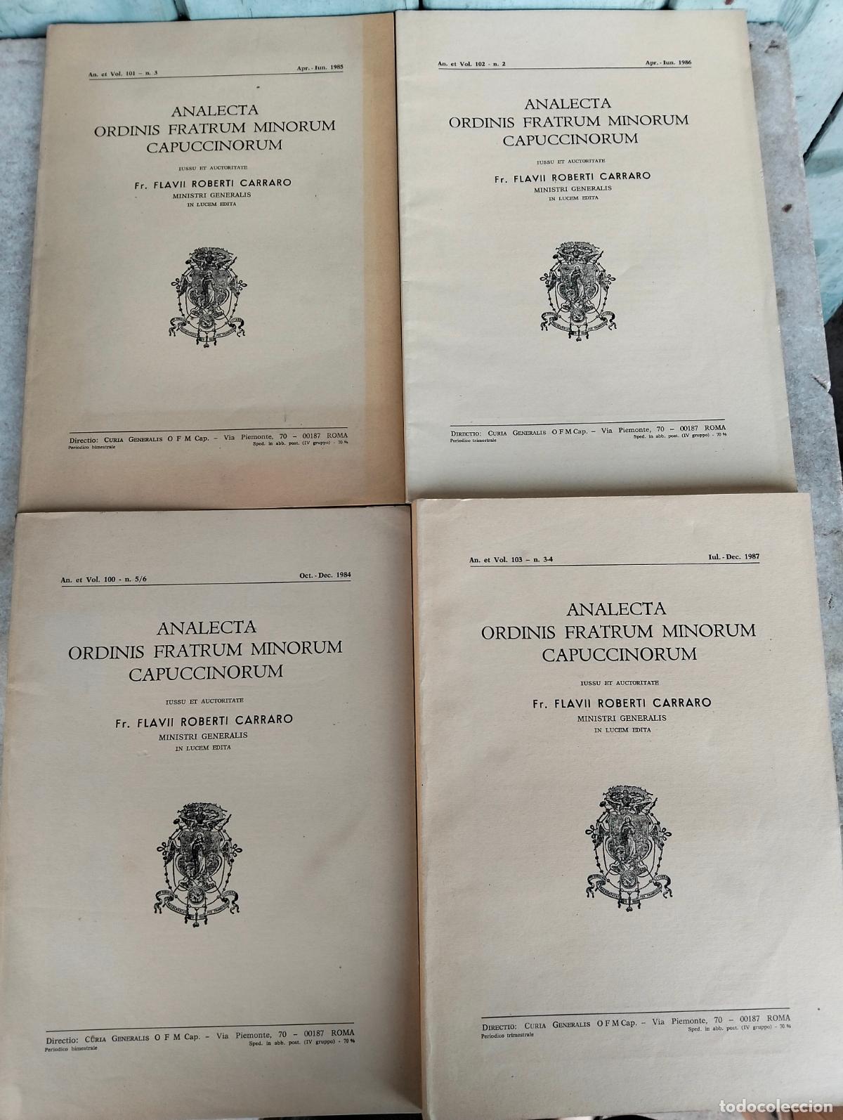 Second hand books: Analecta ordinis fratrum minorum capuccinorum Mauri J&ouml;hri monjes frailes capuchinos 4 vol&uacute;menes
