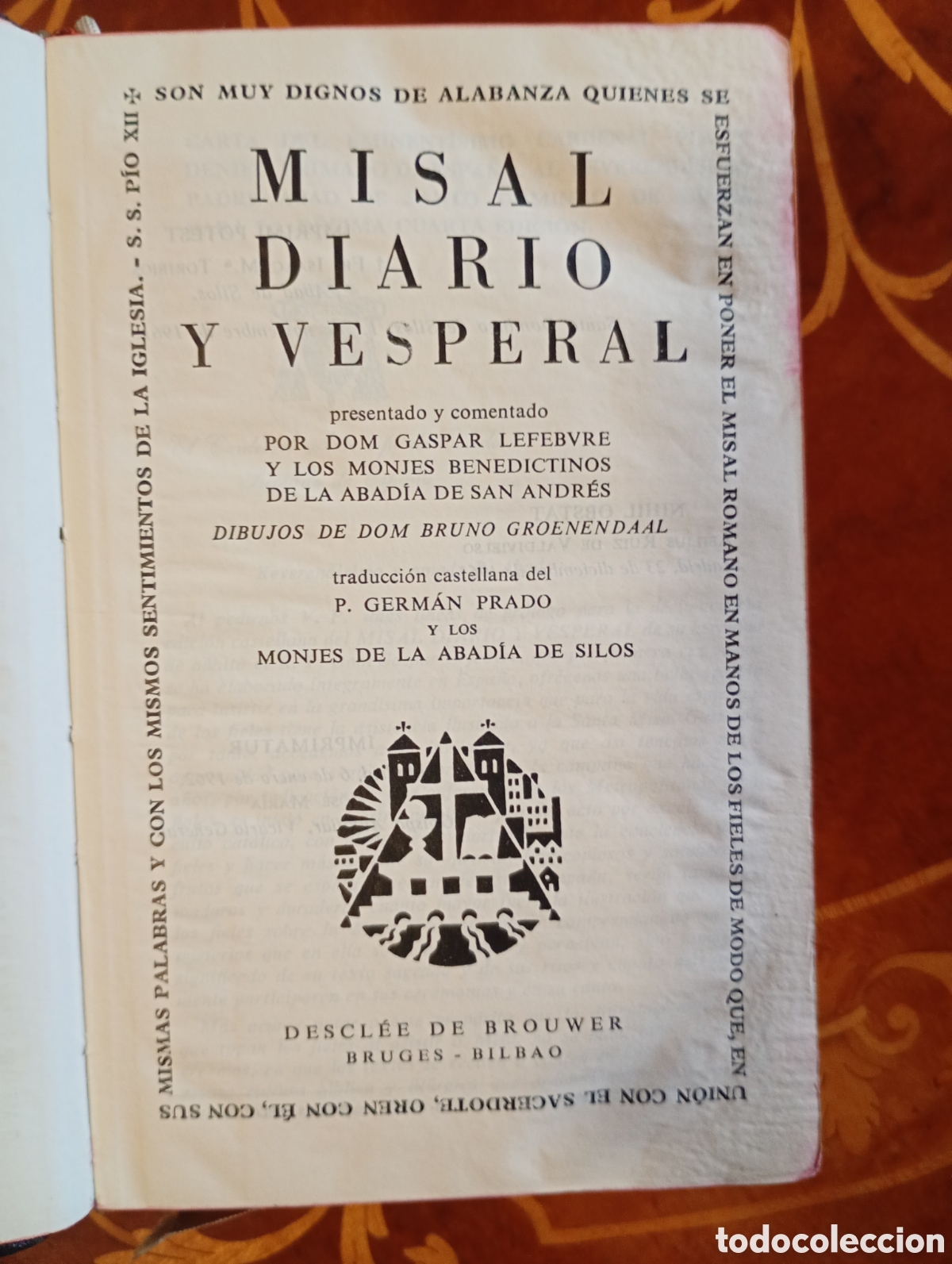 Libros de segunda mano: Misal diario y vespiral