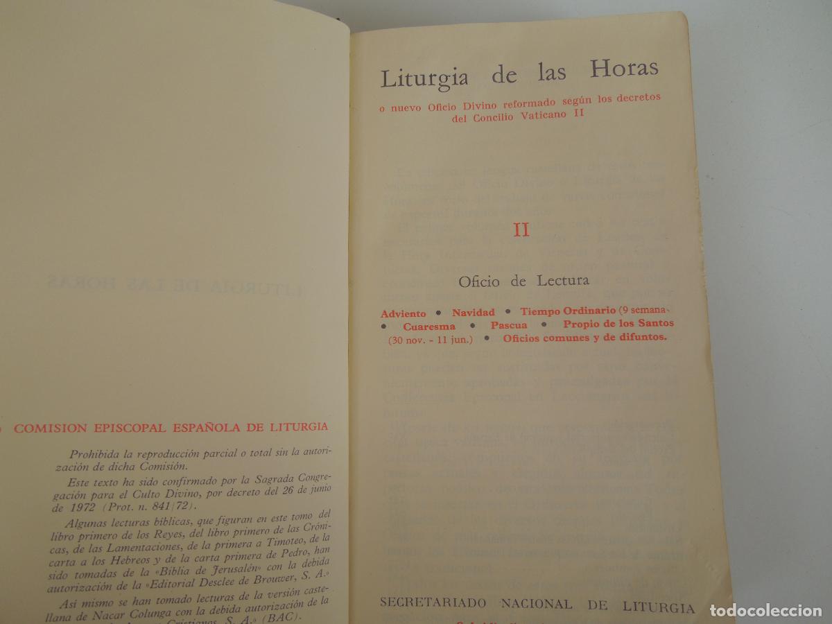 Libros de segunda mano: LITURGIA DE LAS HORA - II - OFICIO DE LECTURA - SECR.ETARIADO NACIONAL DE LITURGIA 1972.