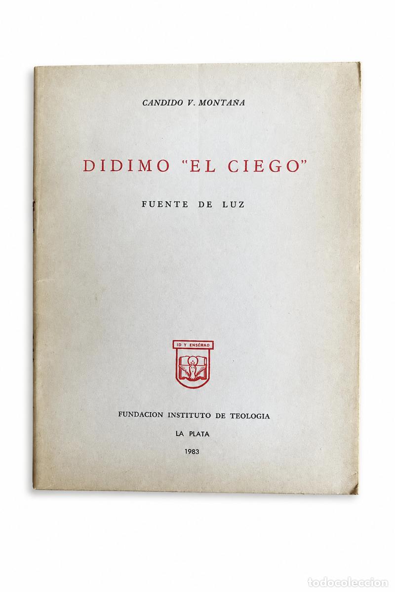 Libros de segunda mano: C&Aacute;NDIDO V. MONTA&Ntilde;A &ndash; D&Iacute;DIMO &ldquo;EL CIEGO&rdquo;: FUENTE DE LUZ &ndash; FUNDACI&Oacute;N INSTITUTO DE TEOLOG&Iacute;A &ndash; 1983 lm