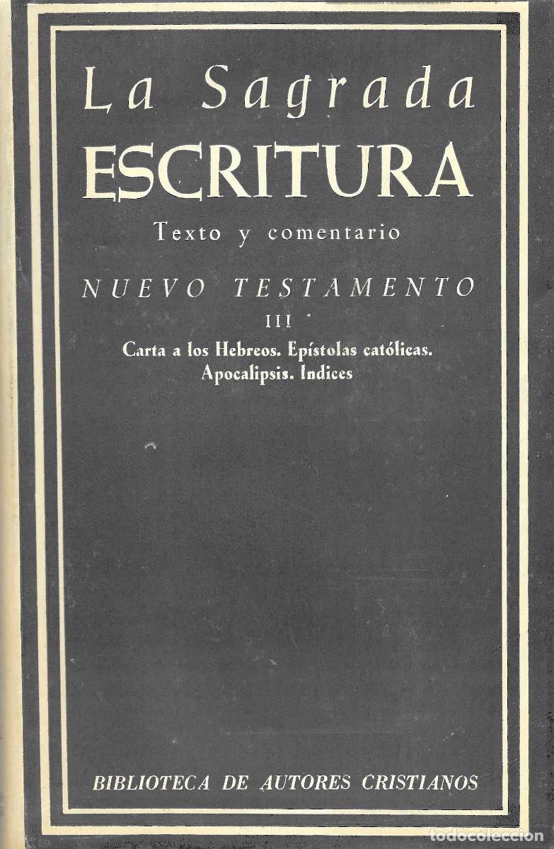 Libros de segunda mano: Religi&oacute;n. La Sagrada Escritura. Texto y comentario Nuevo Testamento III. Carta a los Hebreos, Ep&iacute;sto
