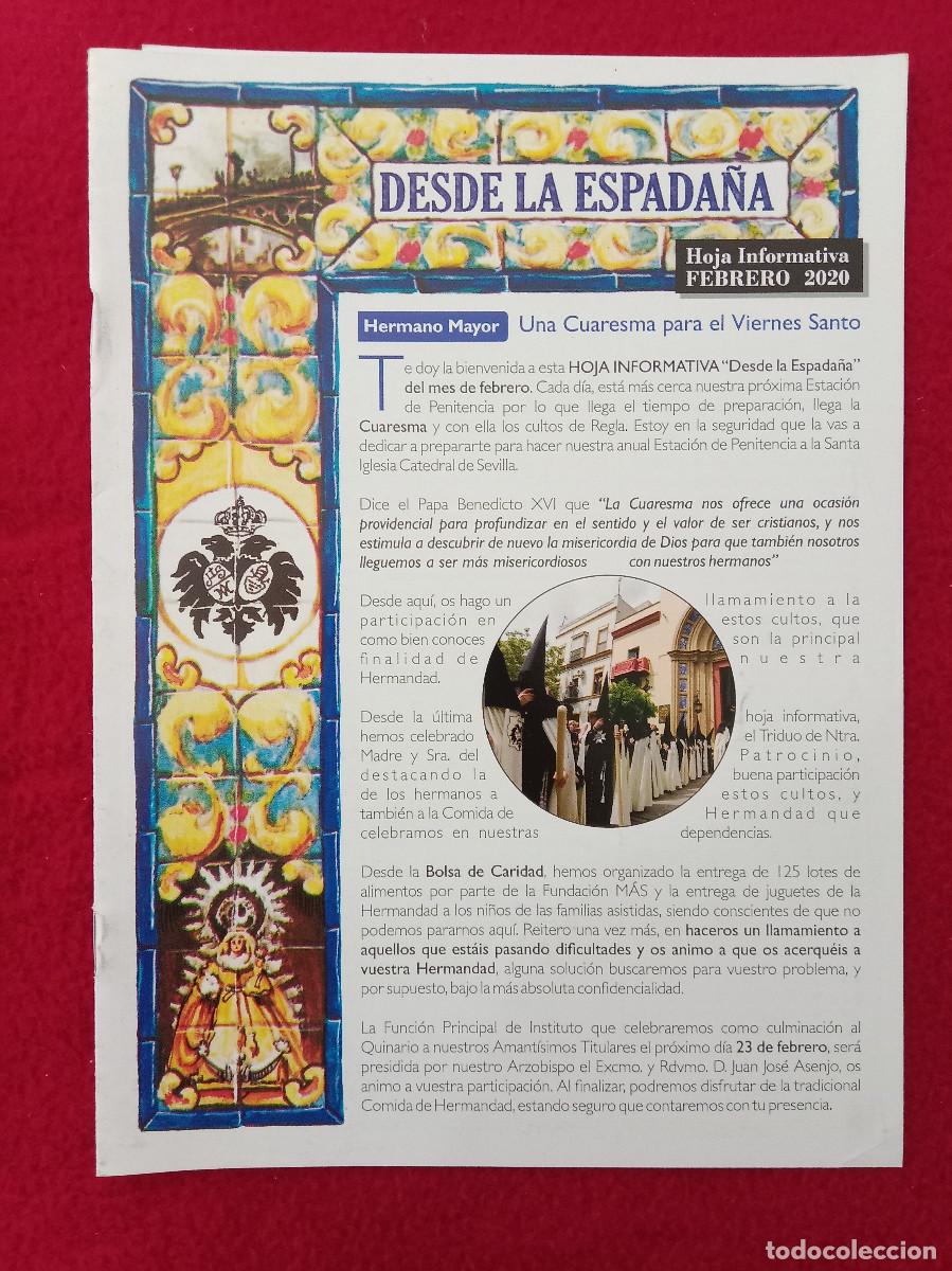 Libros de segunda mano: Bolet&iacute;n - Desde la Espada&ntilde;a - Hermandad del Cachorro - Febrero, 2020 - Triana - Sevilla