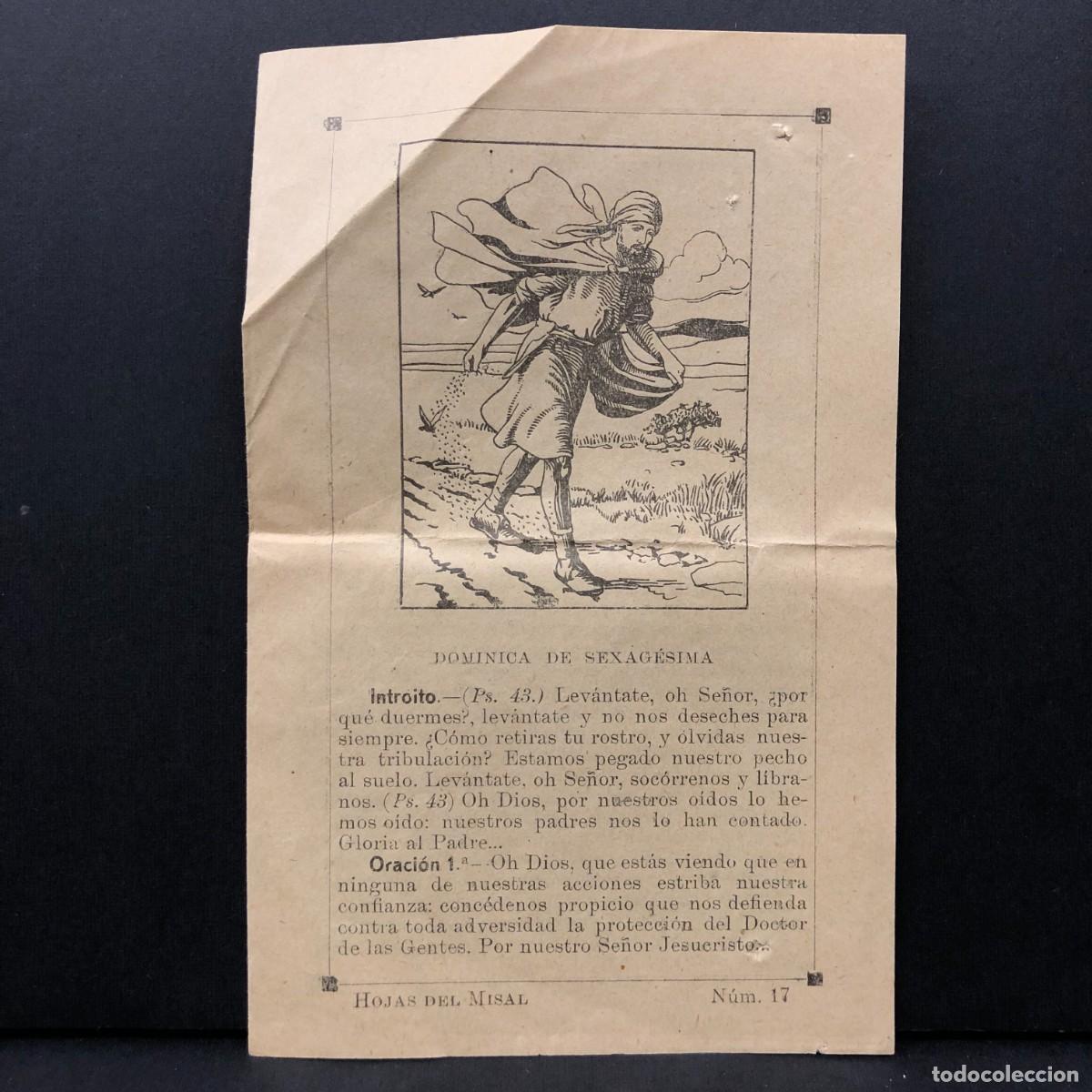 Livros em segunda m&atilde;o: HOJAS DEL MISAL - N&Uacute;M. 17 - DOMINICA DE SEXAG&Eacute;SIMA - ILUSTRADO D&Iacute;PTICO / 453