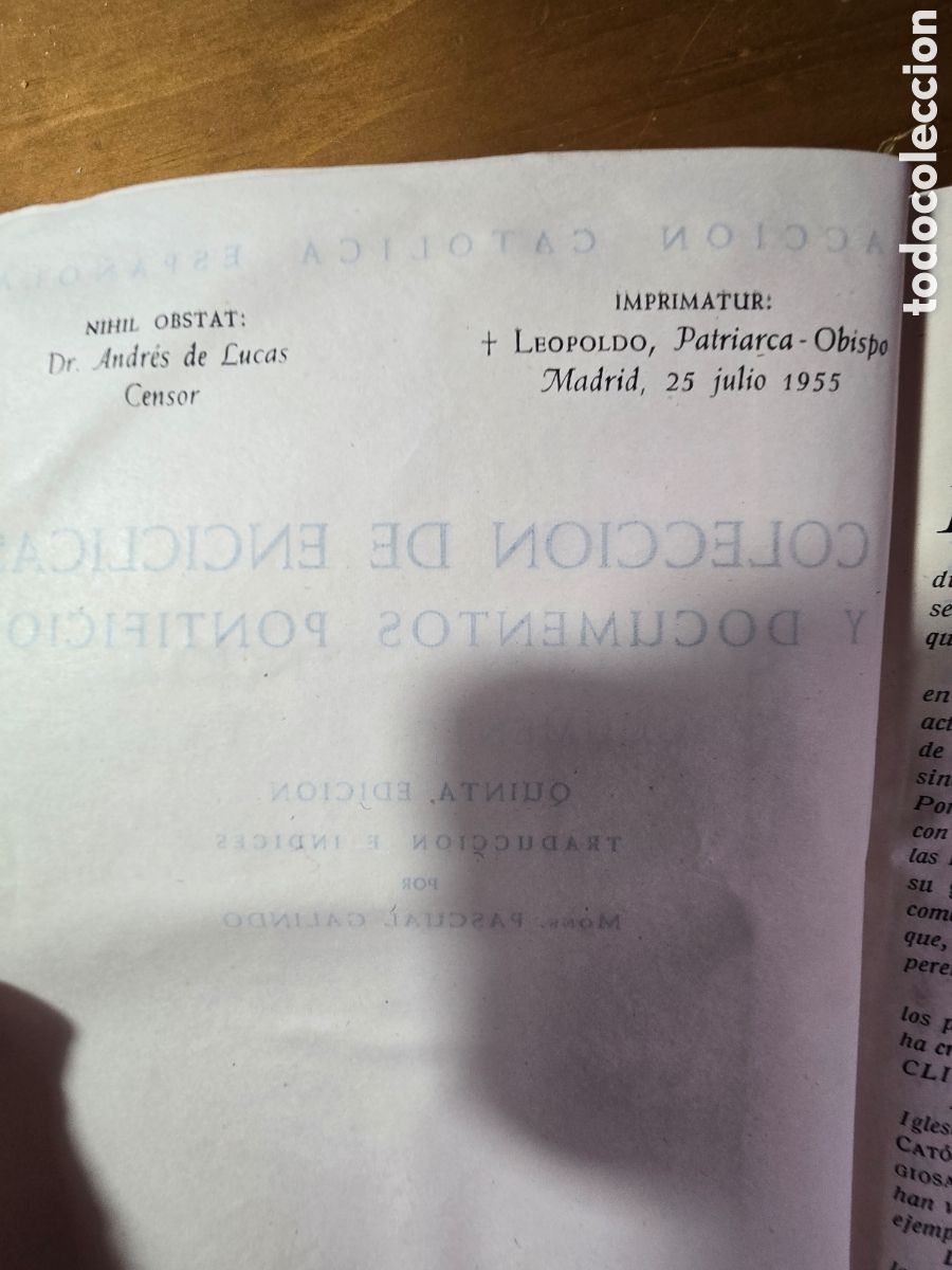 Libros de segunda mano: Colecci&oacute;n de Enc&iacute;clicas y documentos Pontificios, 1955 - Foto 2