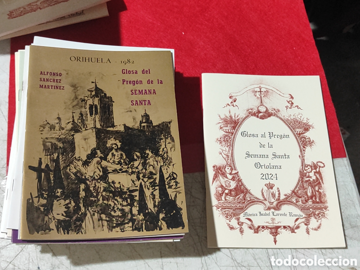 Libros de segunda mano: Lote de 38 libretos GLOSA DEL PREGON DE LA SEMANA SANTA ORIHUELA DE LOS A&Ntilde;OS 80 AL 2019