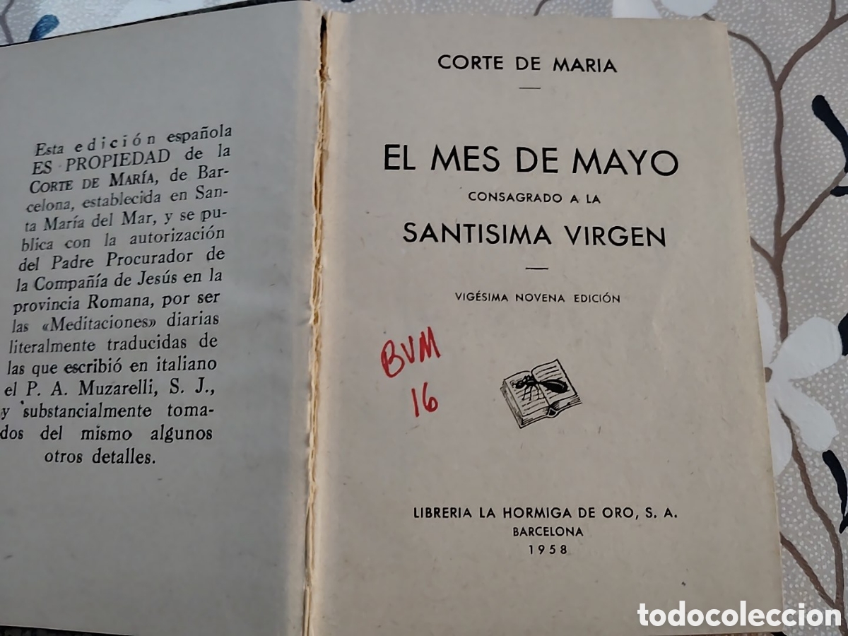 Libros de segunda mano: Corte de Mar&iacute;a. Mes de Mayo consagrado a la Sant&iacute;sima Virgen. 1958