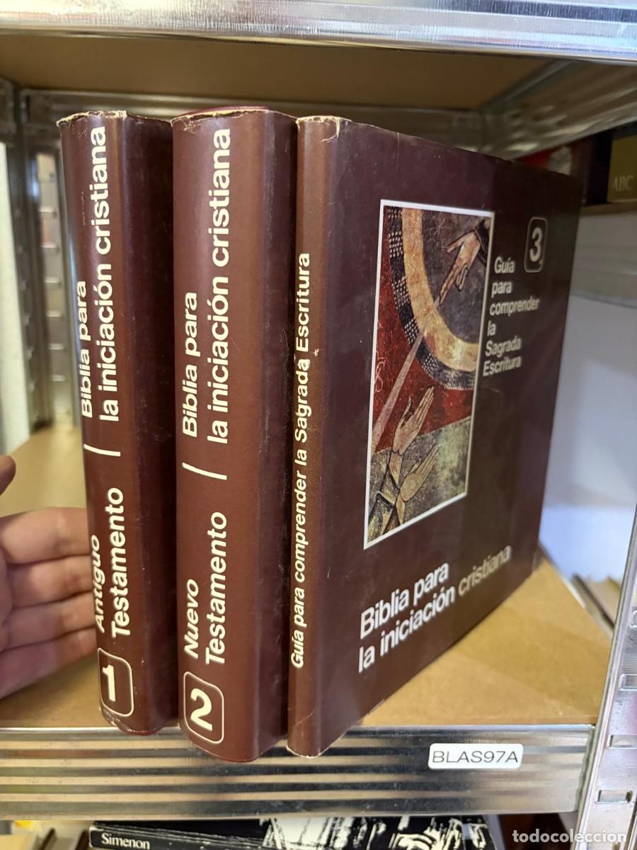 Libros de segunda mano: BLAS97A Biblia para la iniciaci&oacute;n cristiana (3 vol&uacute;menes) antiguo y nuevo testamento y guia