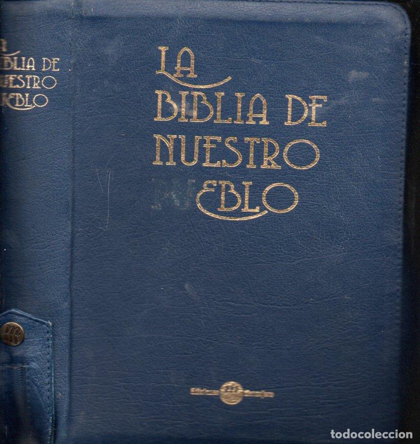 Libros de segunda mano: LA BIBLIA DE NUESTRO PUEBLO (MENSAJERO, 2009) PLENA PIEL, CIERRE CREMALLERA